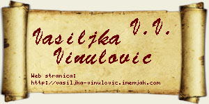 Vasiljka Vinulović vizit kartica